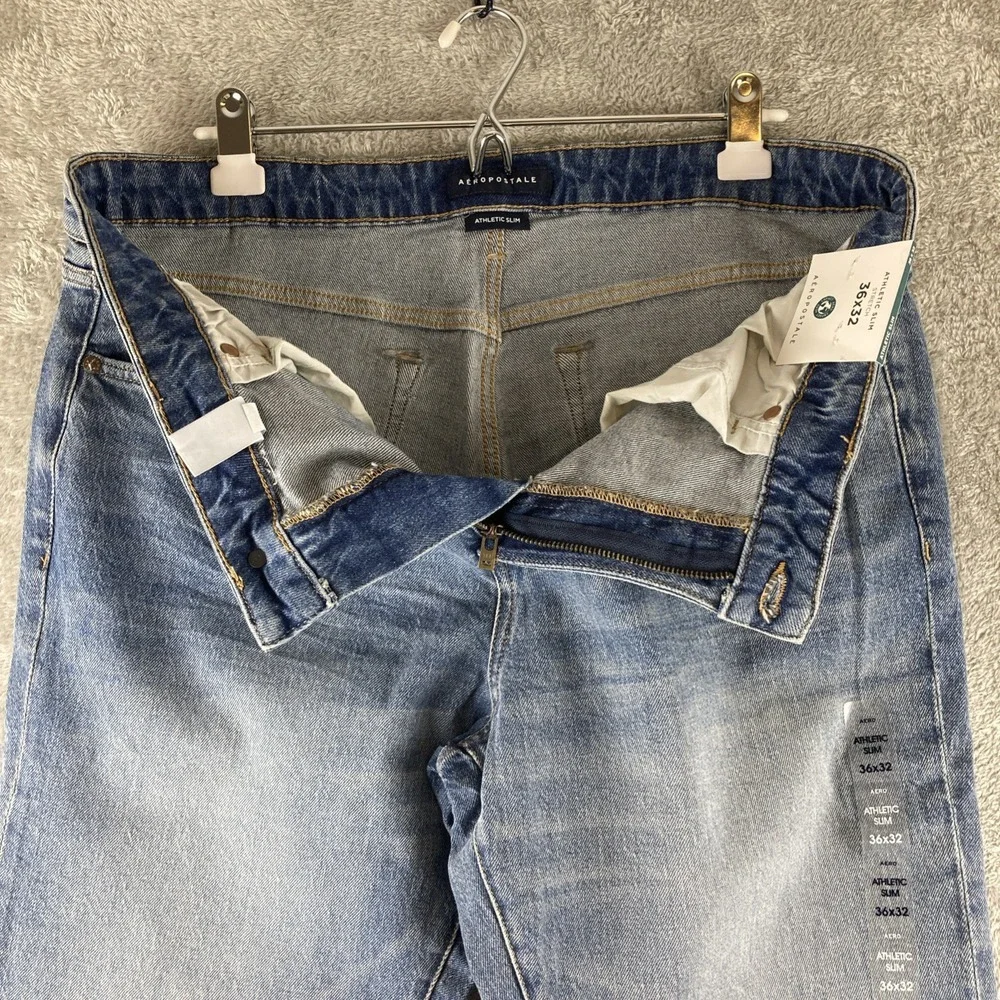 Aeropostale Aero Jeans Men's Size 36x32 Athletic Slim Fit Stretch Blue Denim - Picture 9 of 15